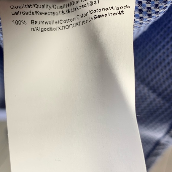 NWT Hugo Boss Blue Waffle Knit Dress Shirt Mens - Picture 6 of 6